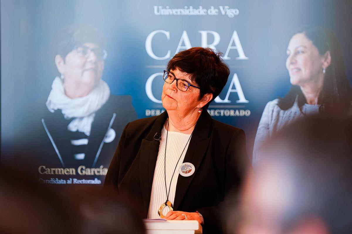 Carmen García Mateo, durante el debate en Redeiras.