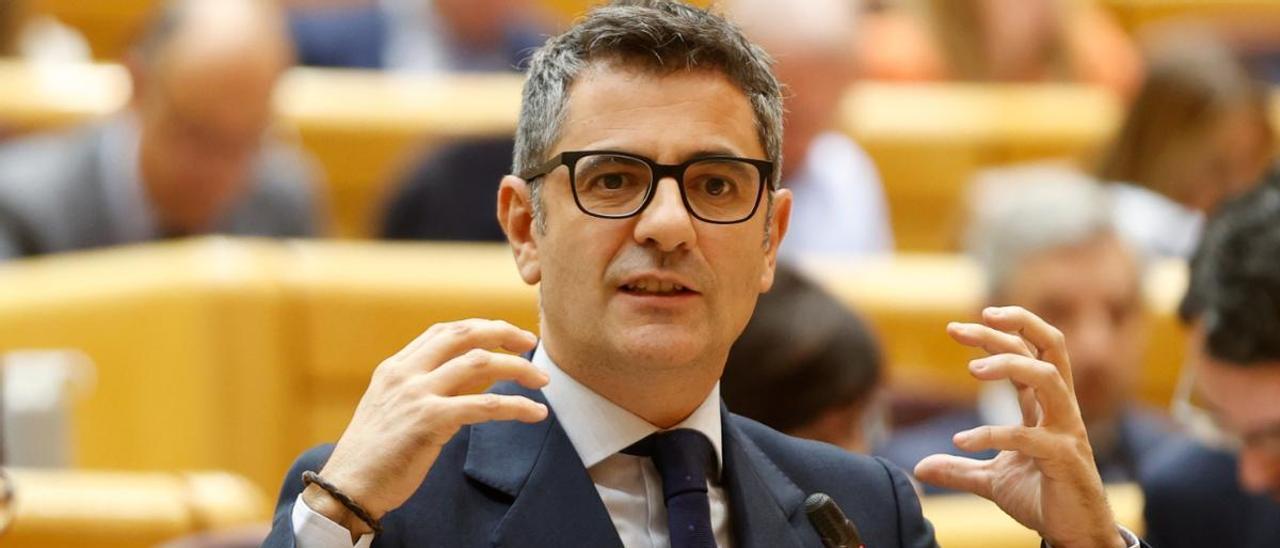 Felix Bolaños en la sesión de control al Gobierno en el Senado.