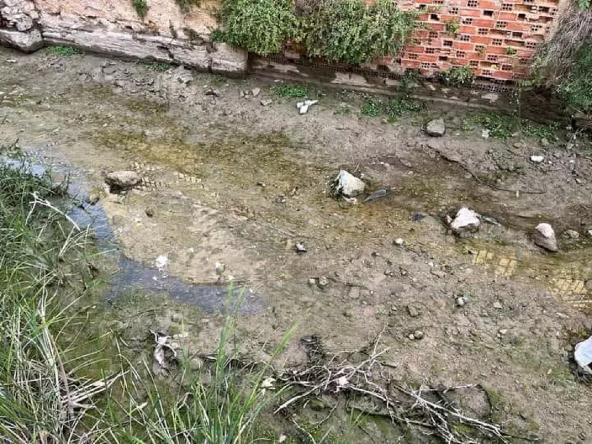 El Riu Sants, sin caudal.