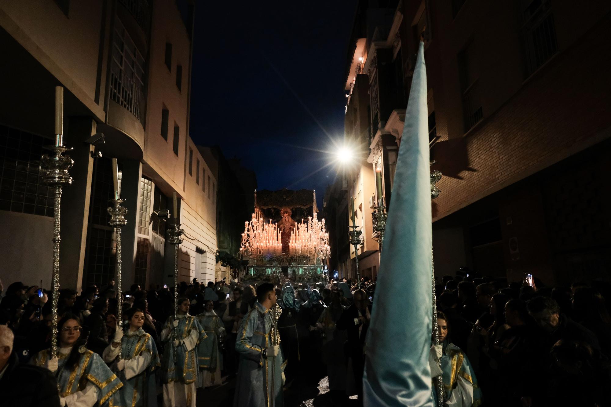 Una imagen de la procesión de la cofradía de la Sentencia, en el Martes Santo de 2024.