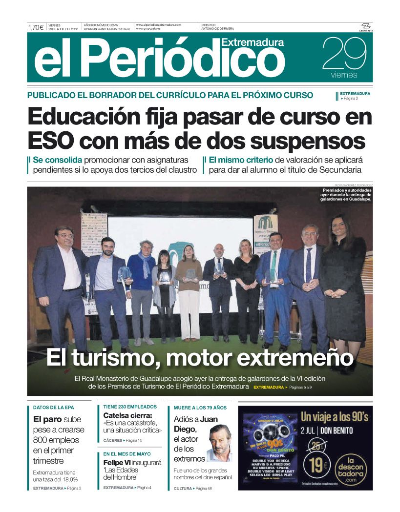 Consulta la portada correspondiente al día 29 de abril del 2022