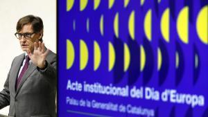 El president Salvador Illa en el acto institucional del Día de Europa en la Generalitat.