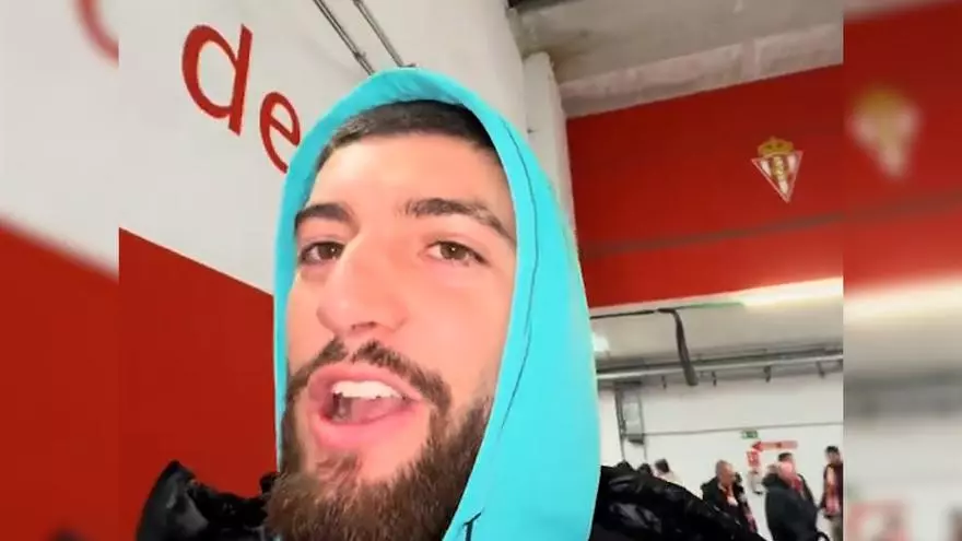 Un conocido tiktoker visita por primera vez el Molinón y alucina: "Me han dicho que me prepare porque es como un estadio de la premier"