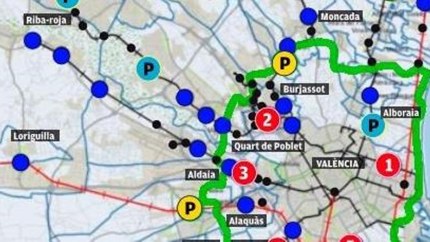 La Generalitat creará seis aparcamientos disuasorios en la periferia de València