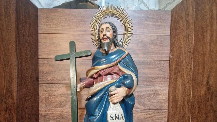 San Mateo abandona temporalmente su importante lugar en la Catedral de Oviedo para ser restaurado
