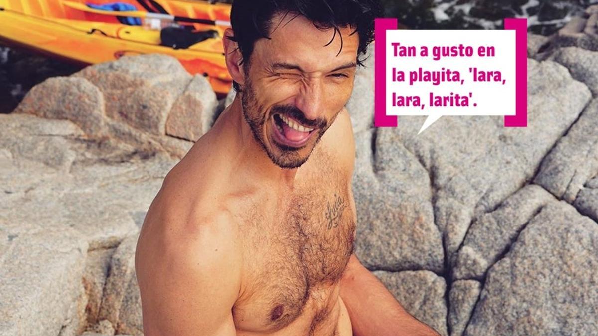 Andrés Velencoso sin camiseta