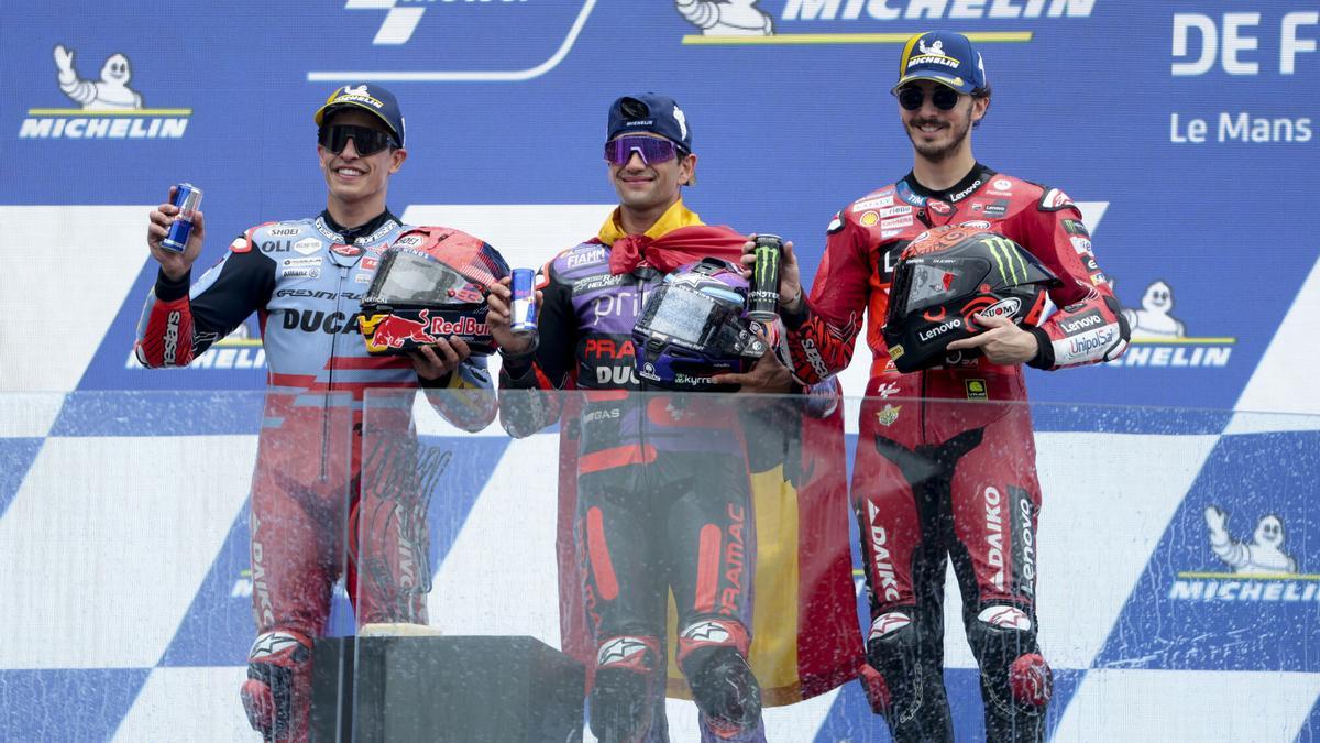 En 2024, Jorge Martín superó en Le Mans a sus dos rivales por el campeonato del mundo.