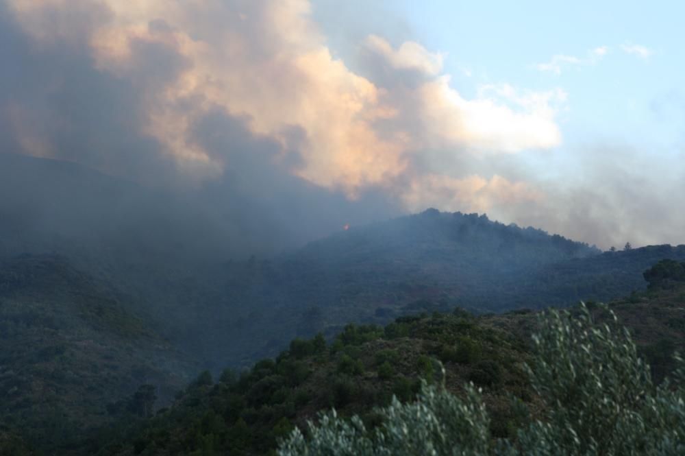 Un incendio amenaza la Calderona en Gátova