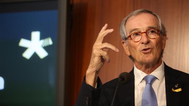 Xavier Trias, en rueda de prensa en el Ayuntamiento de Barcelona