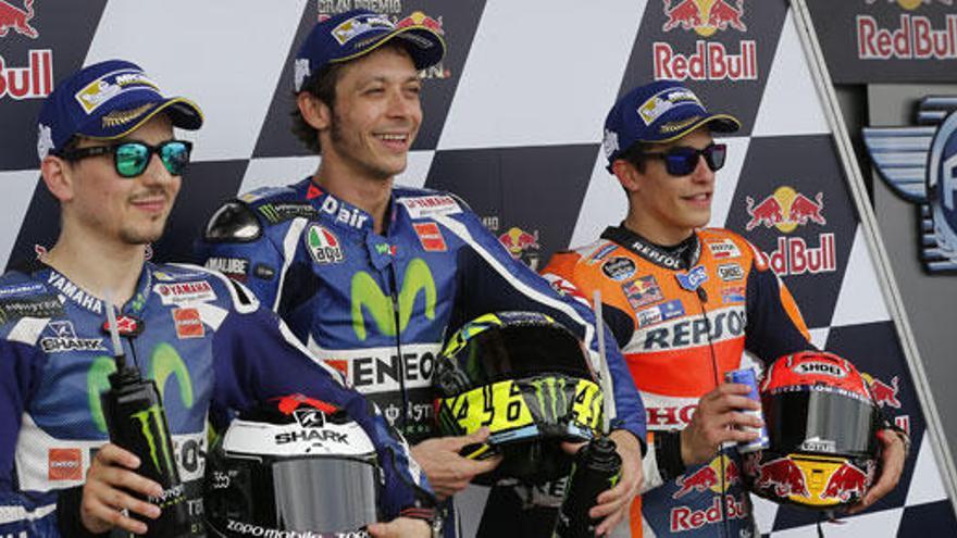 Rossi, Lorenzo y Márquez tras la clasificación en Jerez