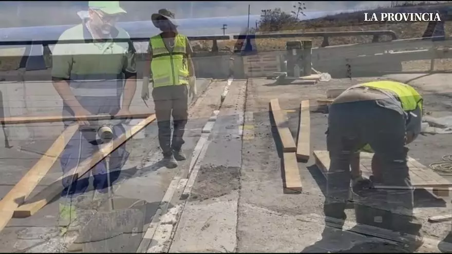 Estado de las obras del viaducto del Guiniguada en sentido norte