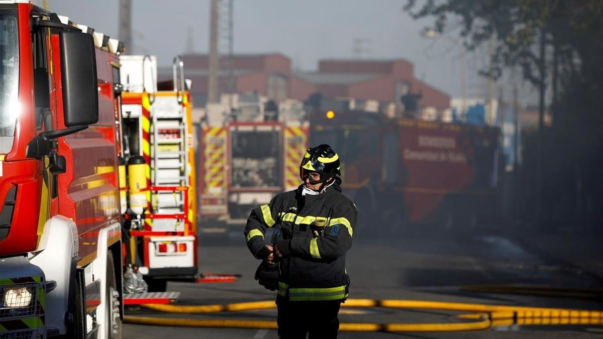 Efectivos del cuerpo de Bomberos de la Comunidad de Madrid