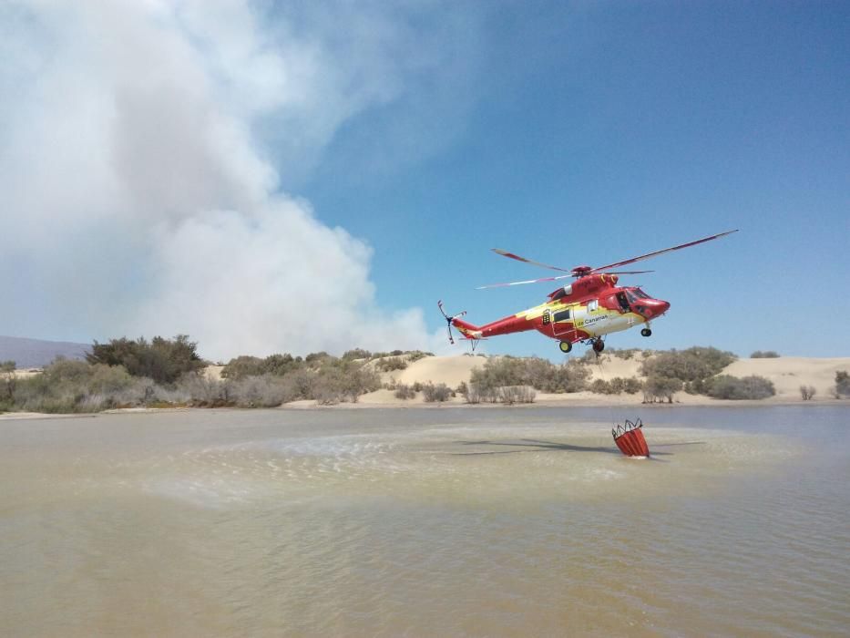 Incendio en las Dunas de Maspalomas