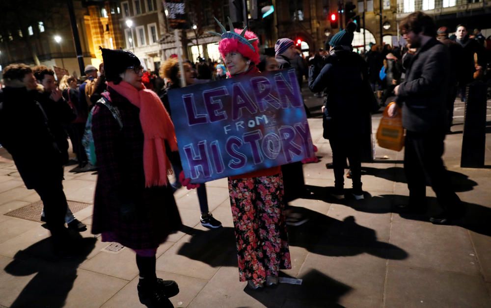 Protestas en Londres contra el veto de Trump