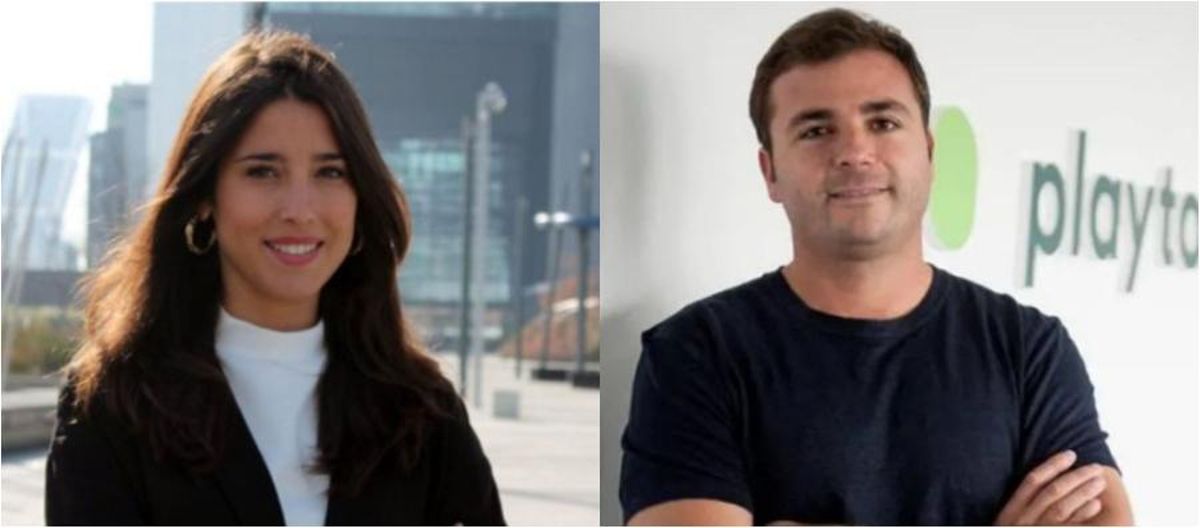La periodista gallega Laura Rivas y el cofundador de Tuenti Félix Ruiz Hernández. Linkedin / Playtomic