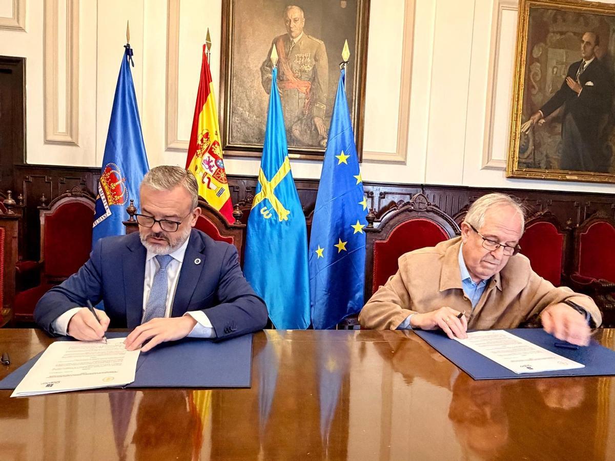 La firma del convenio.