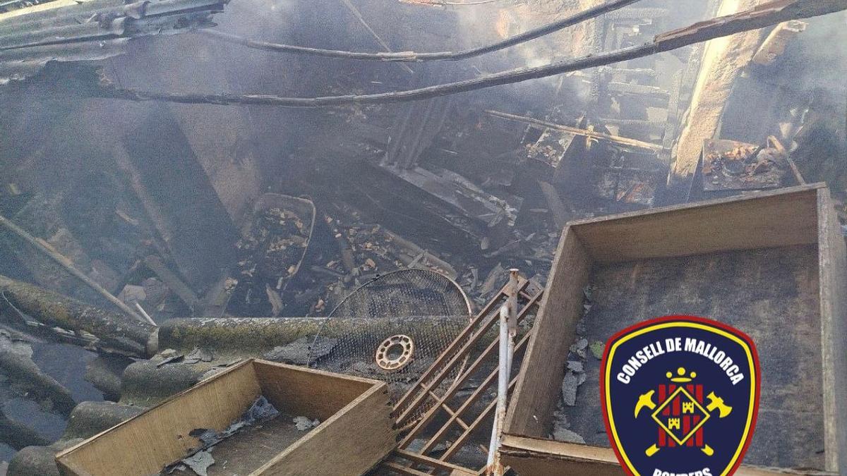 Incendio en un almacén de Manacor