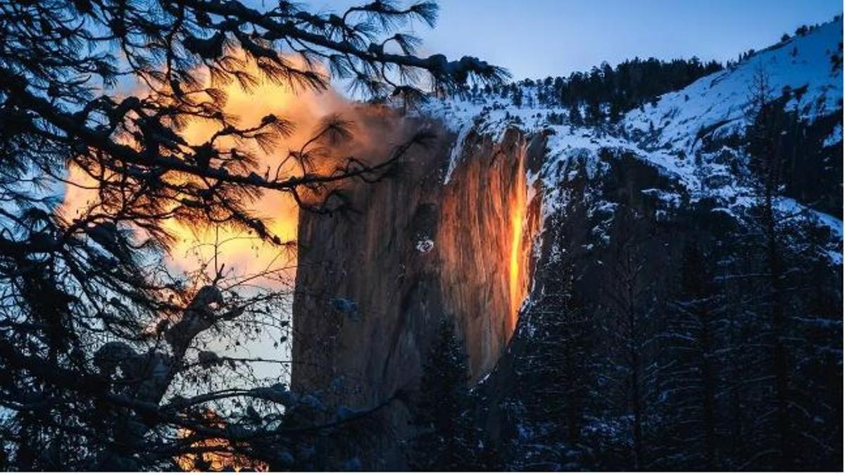 La cascada de fuego o Horsetail Fall.