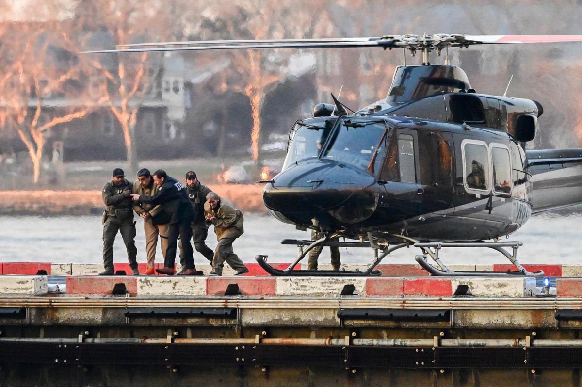 Nicolás Maduro y Cilia Flores a su llegada en helicóptero a Nueva York