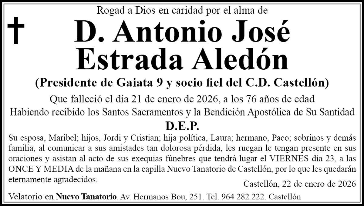 D. Antonio José Estrada Aledón