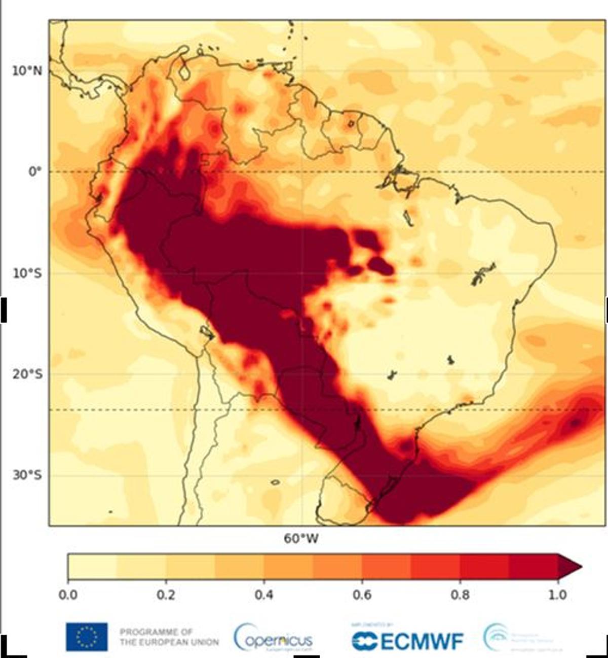 Concentración de partículas en el aire por los incendios forestales en el presente mes de septiembre