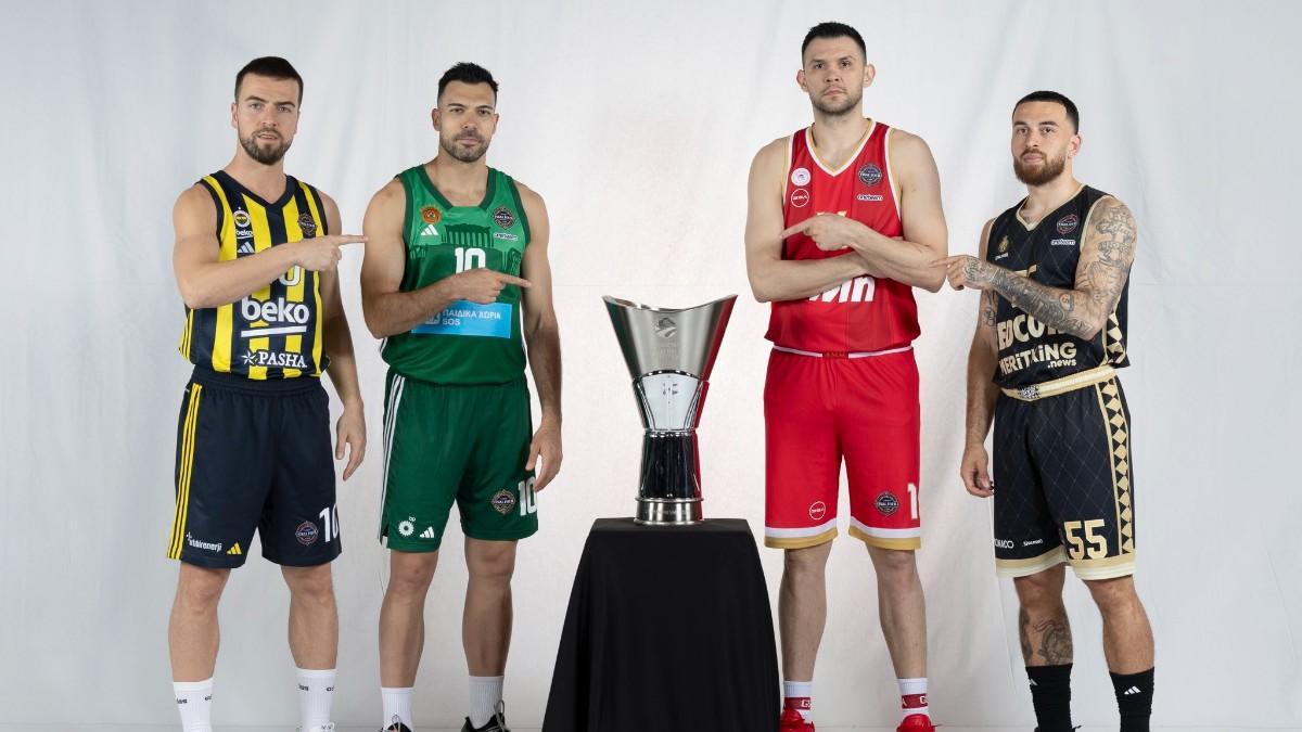 Los capitanes de los cuatro equipos que jugarán la Final Four.