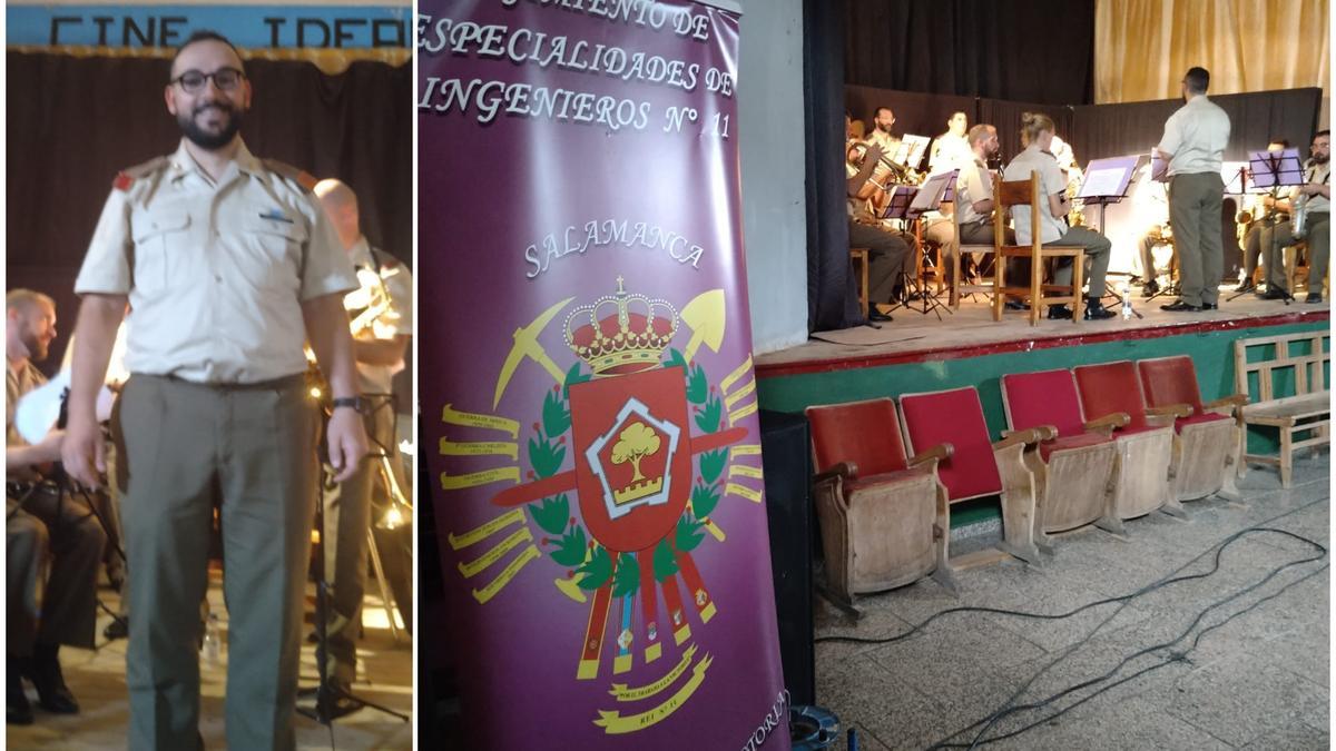 Concierto en Corrales del Vino de la Banda de Música del Regimiento de Especialidades de Ingenieros dirigida por el cabo zamorano Alejandro Fernández Alonso