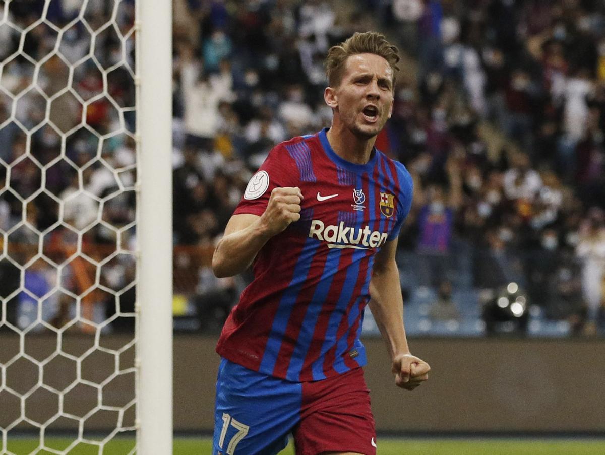 Luuk de Jong celebra su gol.