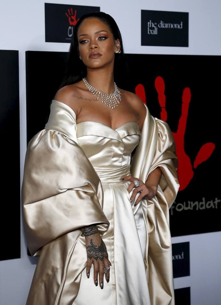 Singer Rihanna poses at the second annual Diamond Ball fundraising event in Santa Monica