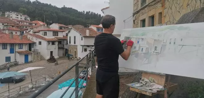 Tazones está hecho un pincel: así fue la cita de pintura al aire libre