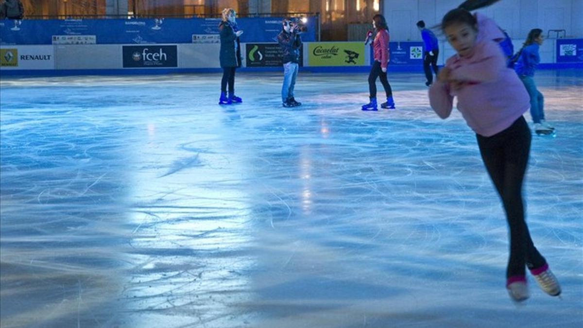 Pista de hielo de plaza de Catalunya. el pasado diciembre.