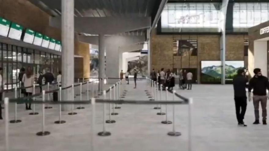 Recreaciones virtuales de la terminal de tren de A Coruña y la zona de embarque en un vídeo.   | // LA OPINIÓN