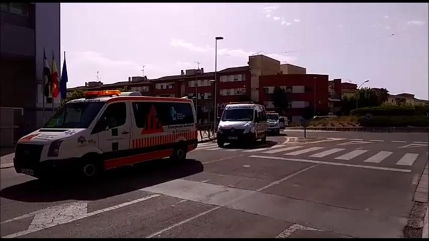 Protesta de las ambulancias de Extremadura en Mérida