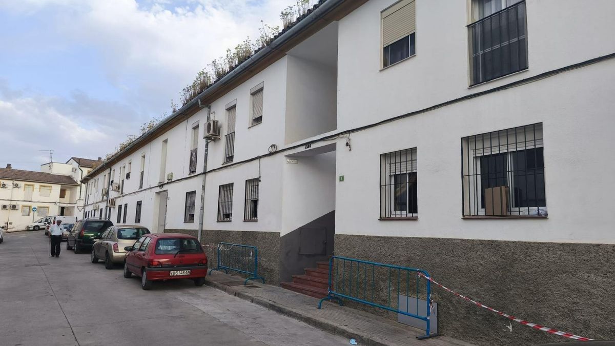 Viviendas afectadas por los daños en la calle Monturque de Lucena.