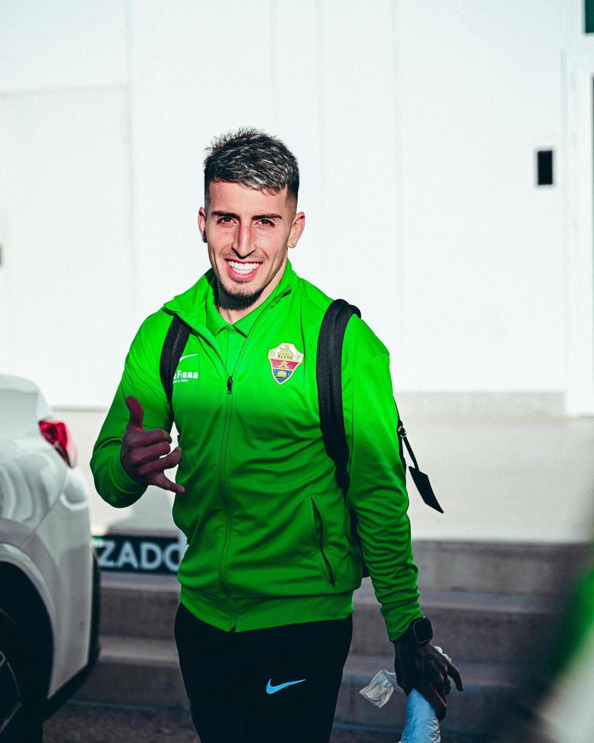 Nico Fernández Mercau en el Martínez Valero antes de iniciar el viaje a Miranda de Ebro.