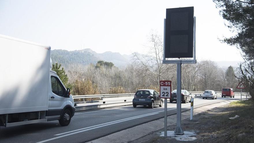 Tram que es projecta ampliar entre Castellgalí i Sant Vicenç de la carretera C-55