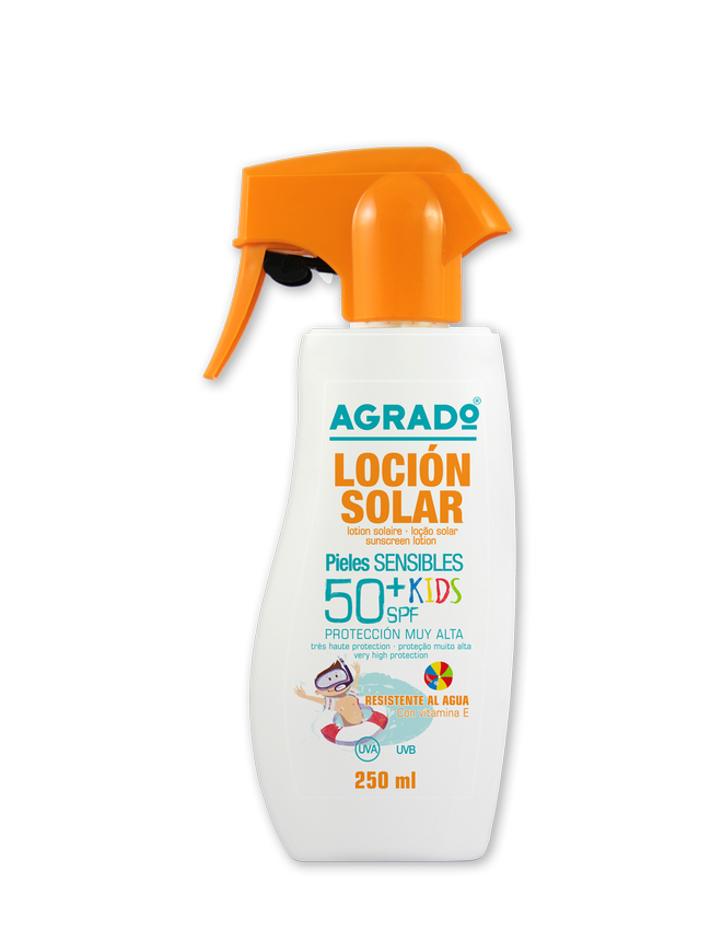 Loción solar pieles sensibles Kids de Agrado cosmetic