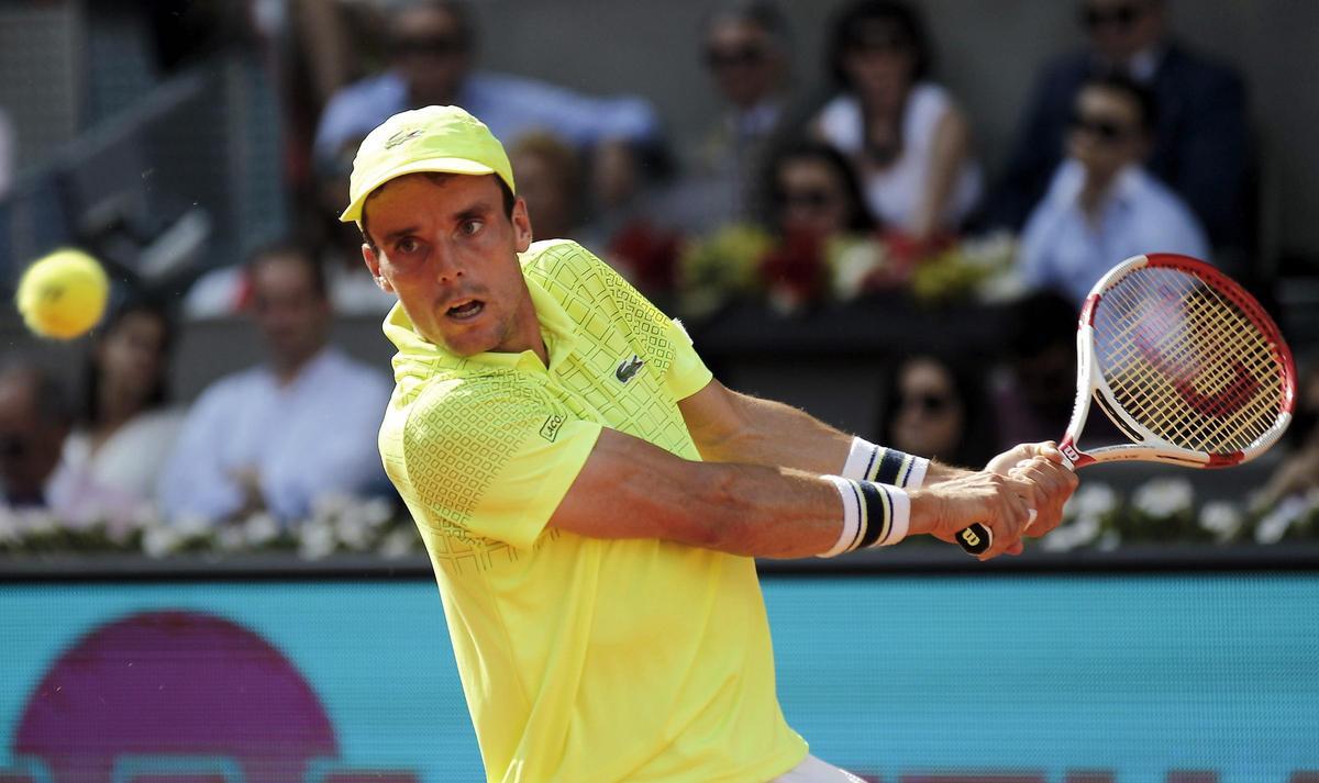 Roberto Bautista, en la semifinal de 2014 ante Rafa Nadal en el Mutua Madrid Open.