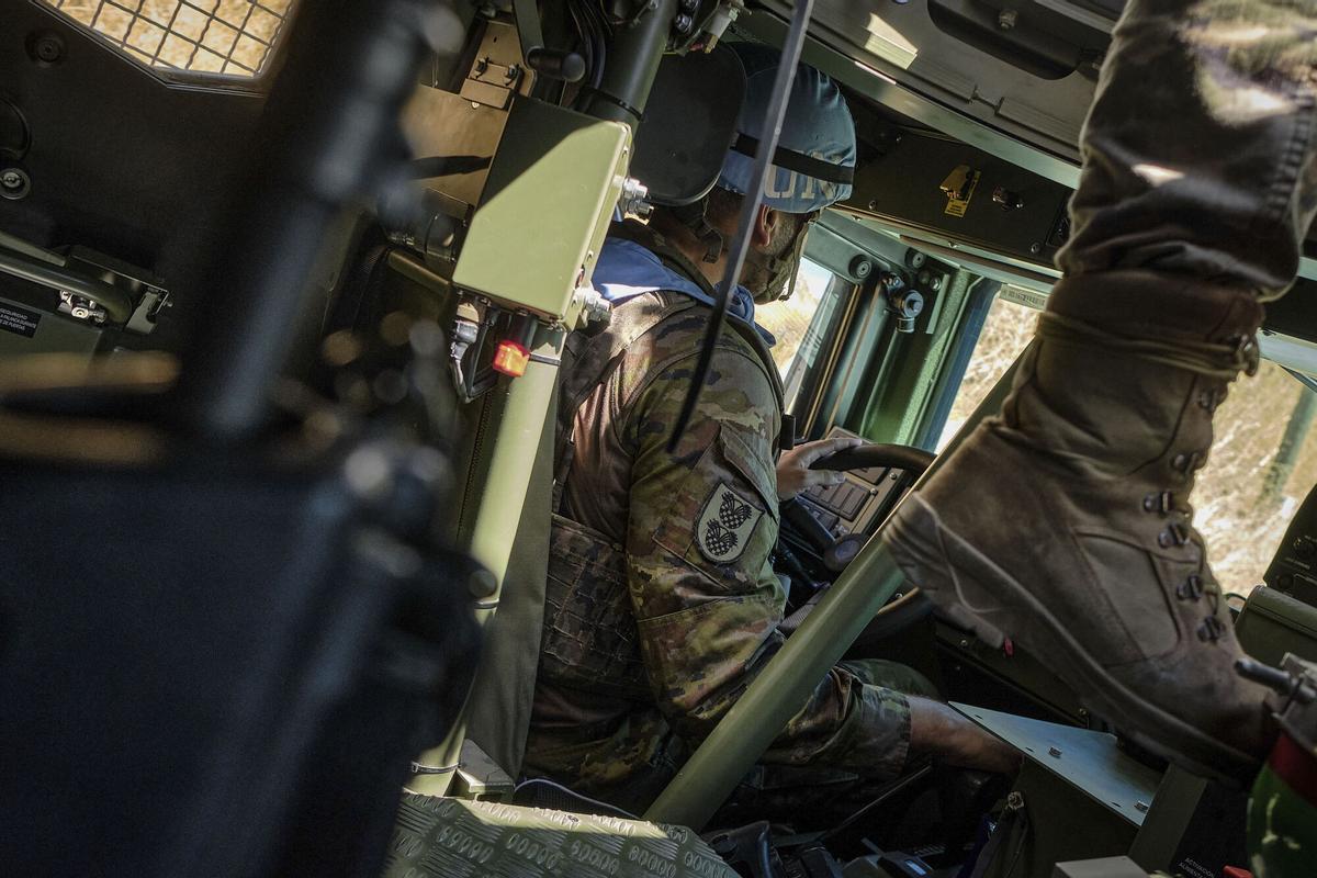 Un casco azul en Líbano.