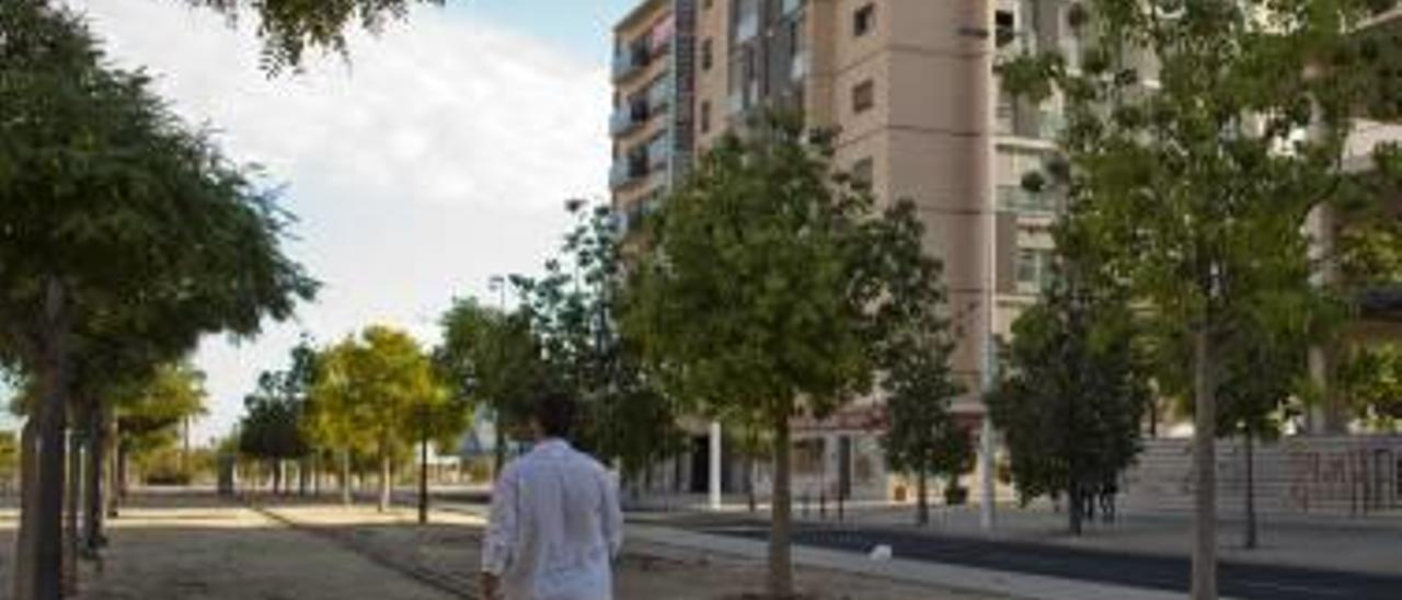 El jardín de rosales ubicado frente a El Corte Inglés