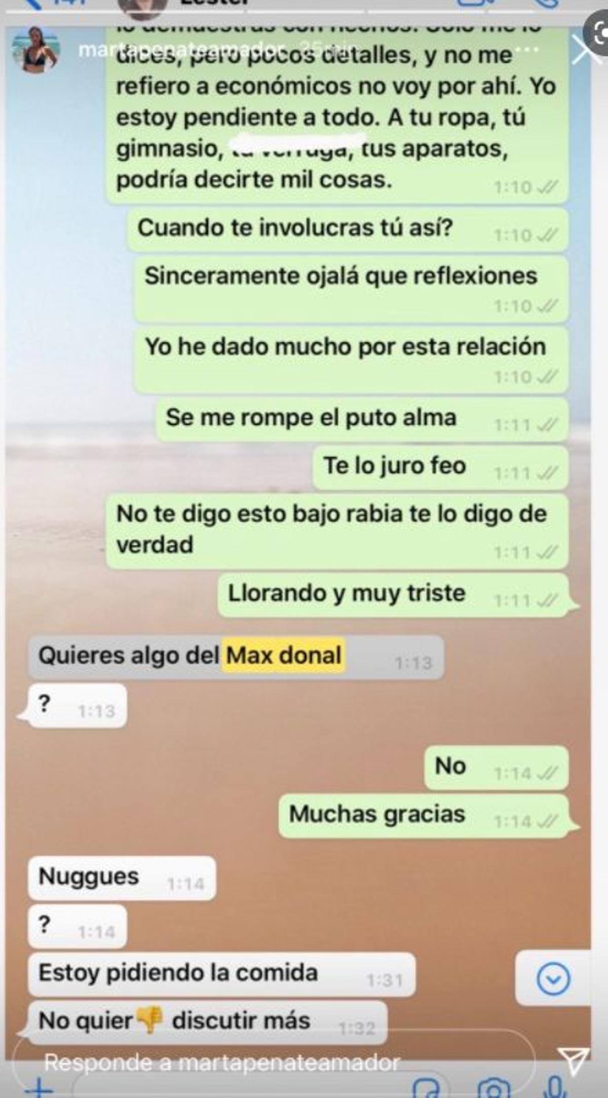 Marta Peñate, Lester y el 'Max donal'