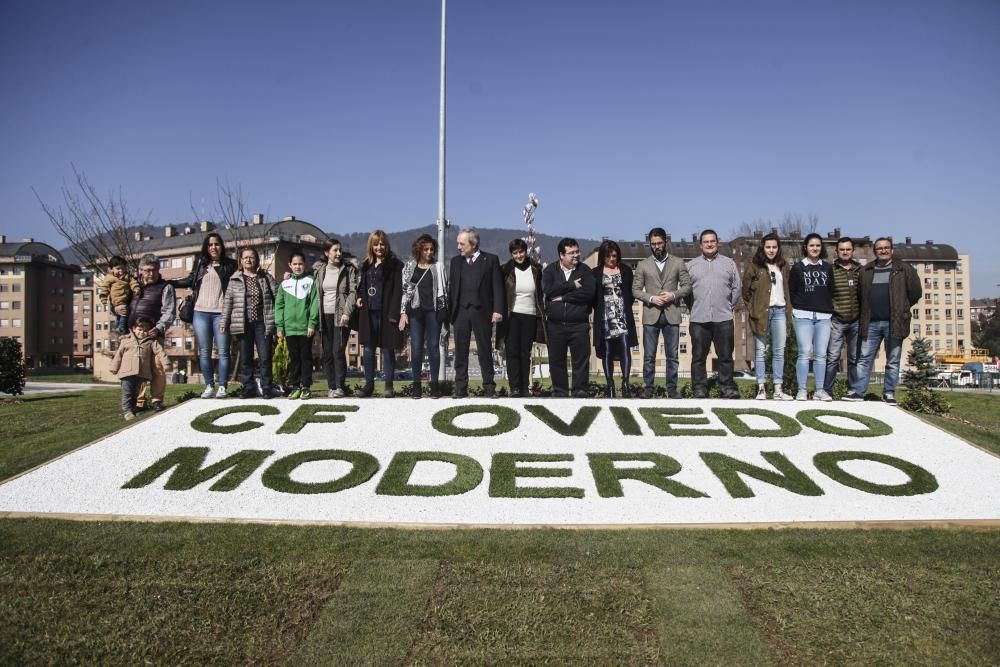 Inauguración de una nueva rotonda en honor al Oviedo Moderno
