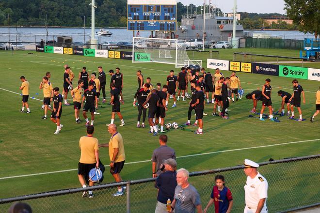 Así ha sido el entrenamiento del Barça en la Base Naval de la Marina de Annapolis para preparar el clásico