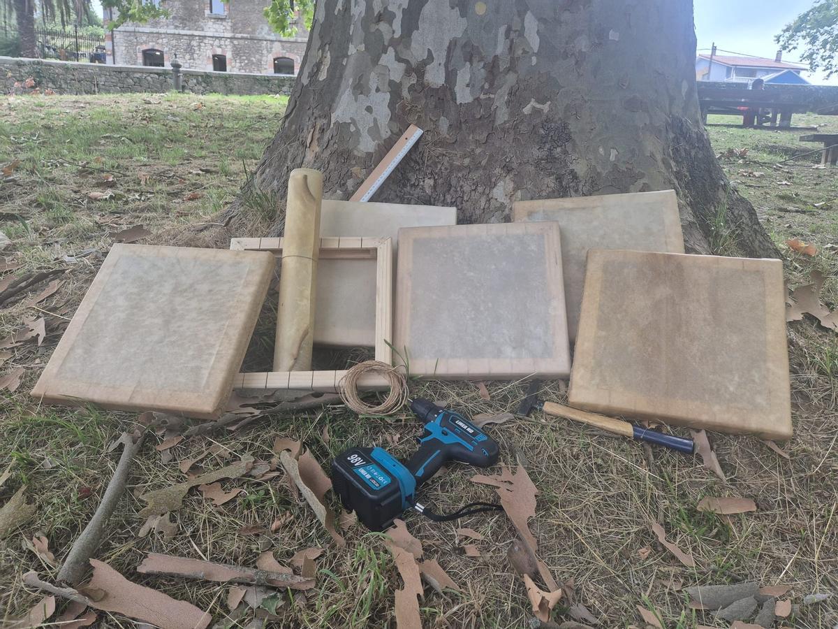 El taller de pandeiros de Grado, en imágenes