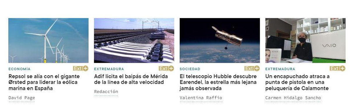 Las noticias marcadas con este icono son noticias que se podrán leer bajo registro