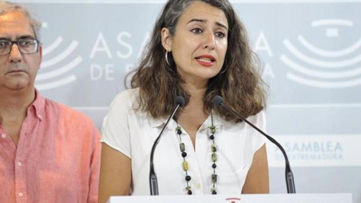 La líder de Unidas por Extremadura, Irene de Miguel, este jueves.