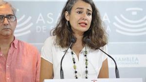 La líder de Unidas por Extremadura, Irene de Miguel, este jueves.