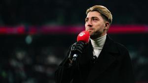 Kampl, emocionado durante su despedida con el Leipzig
