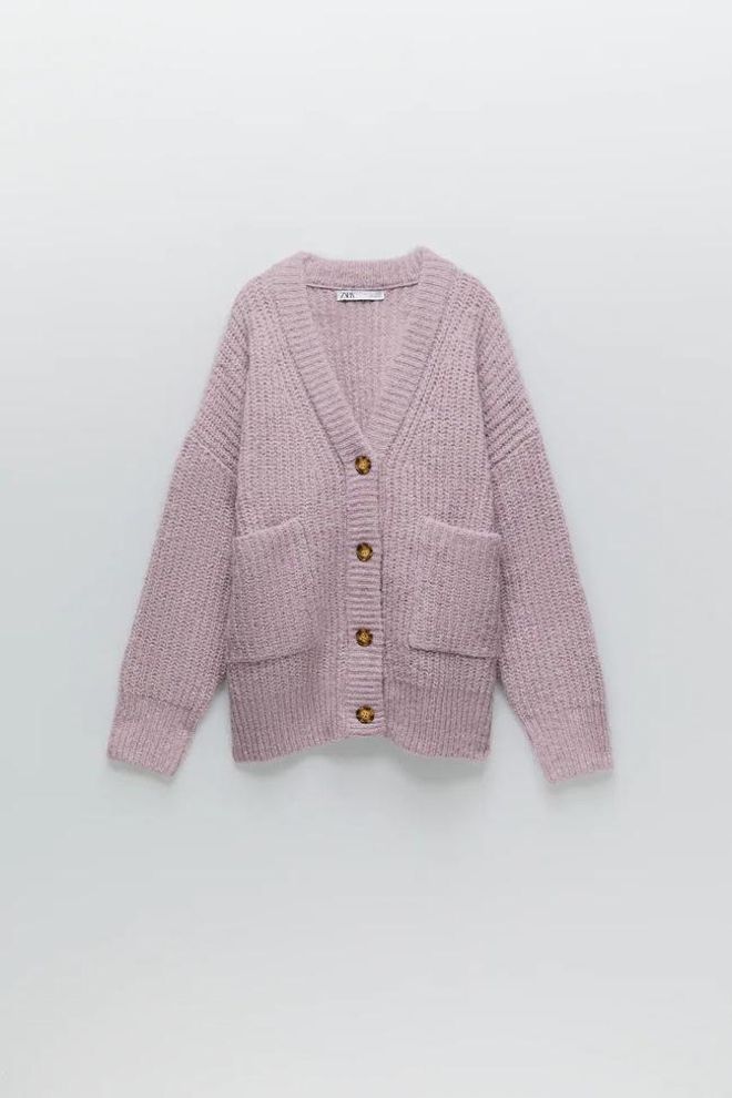 Chaqueta de punto con bolsillos, de Zara