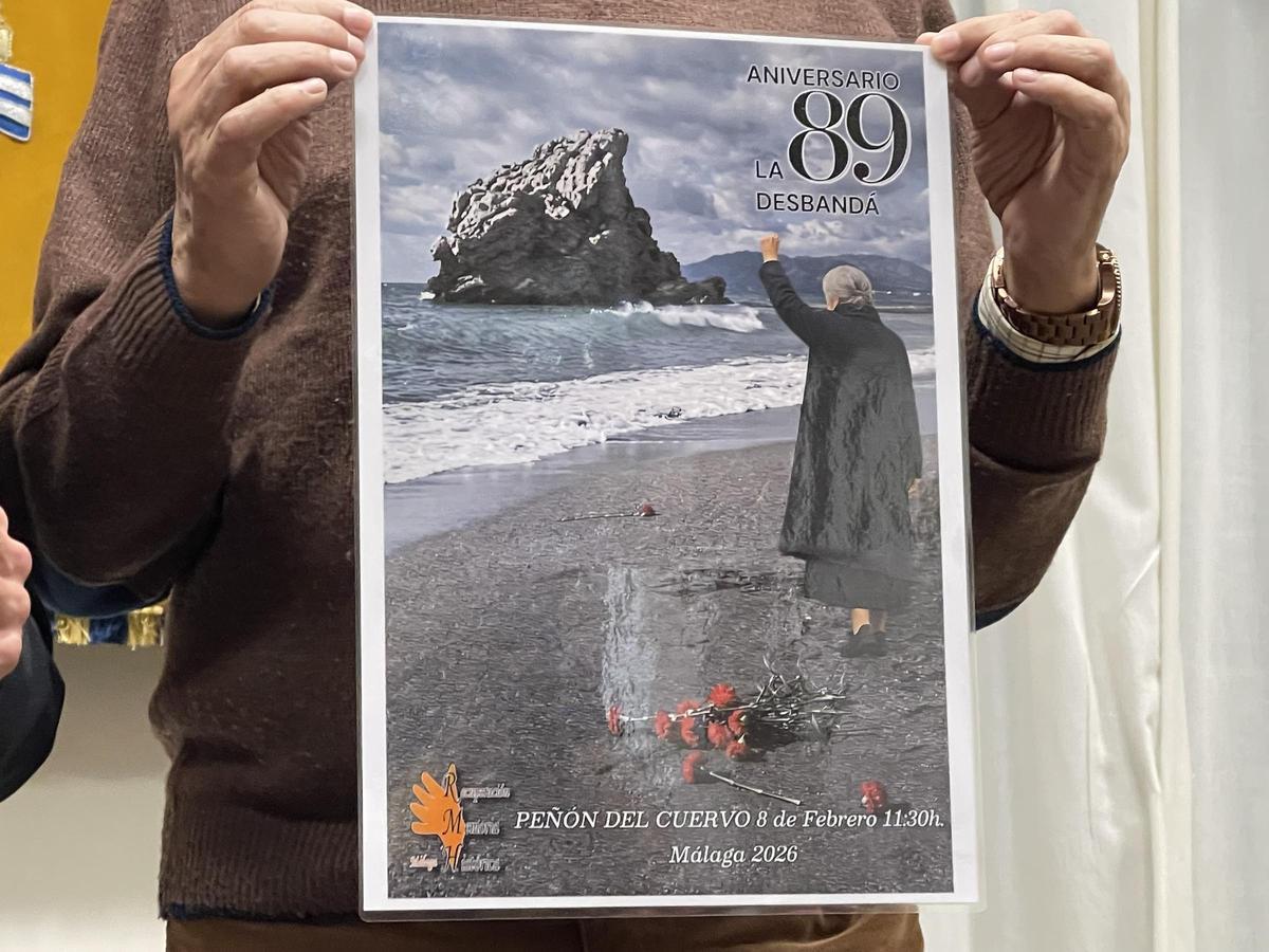 Cartel "La soledad dentro de la masa", de la Asociación Contra el Silencio y el Olvido por la Recuperación de la Memoria Histórica de Málaga